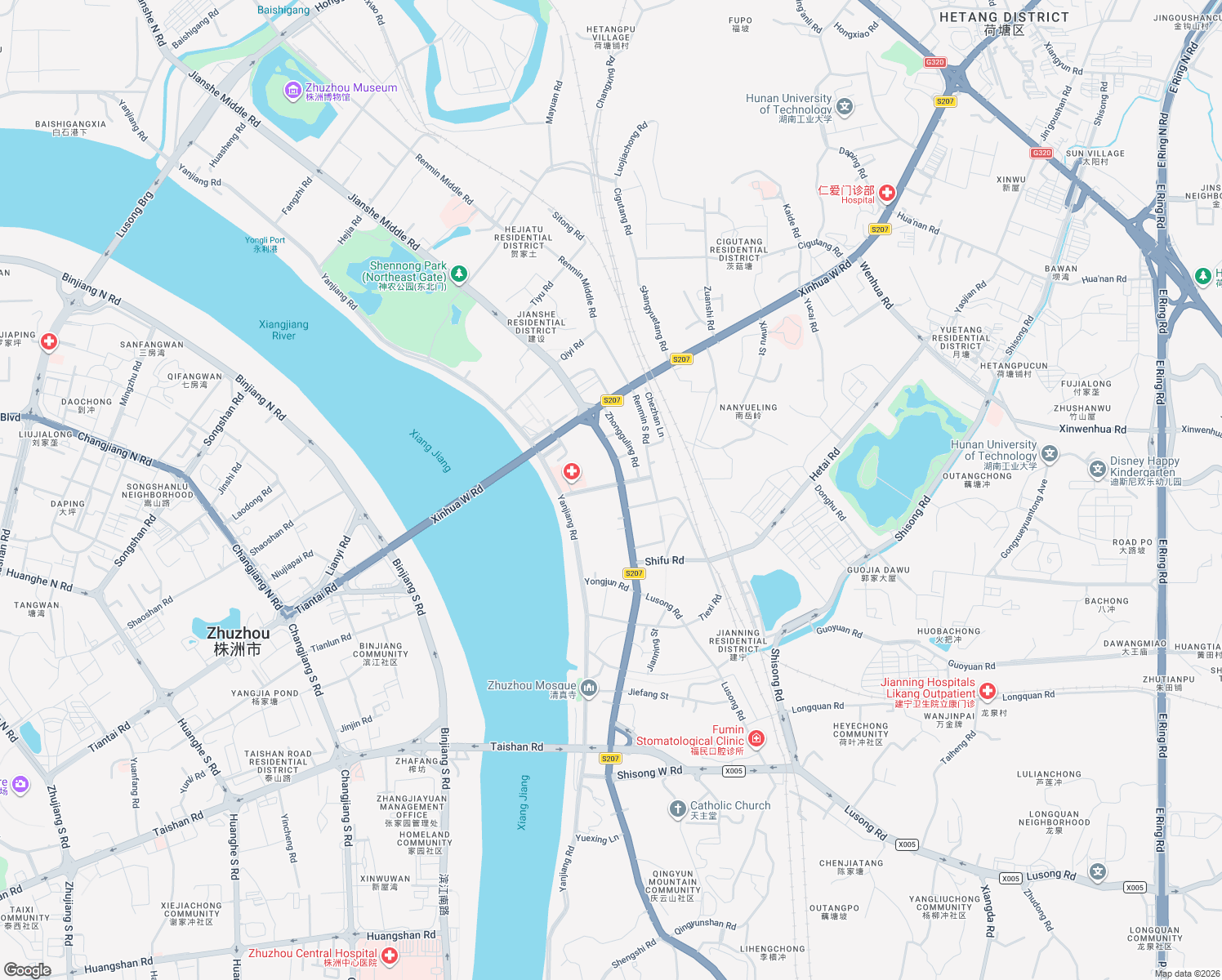 map of restaurants, bars, coffee shops, grocery stores, and more near in Zhuzhou