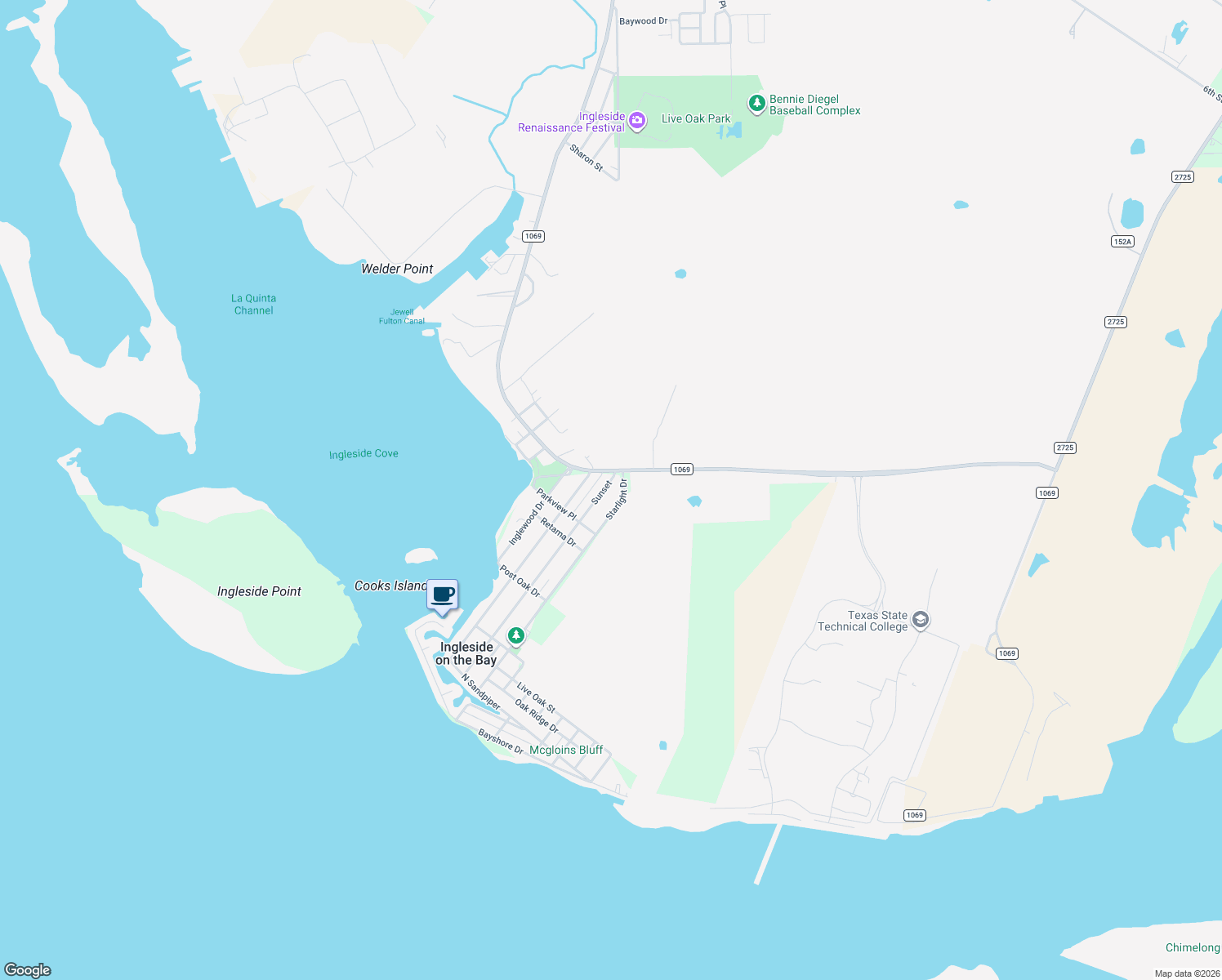 map of restaurants, bars, coffee shops, grocery stores, and more near 130 Sunset in Ingleside