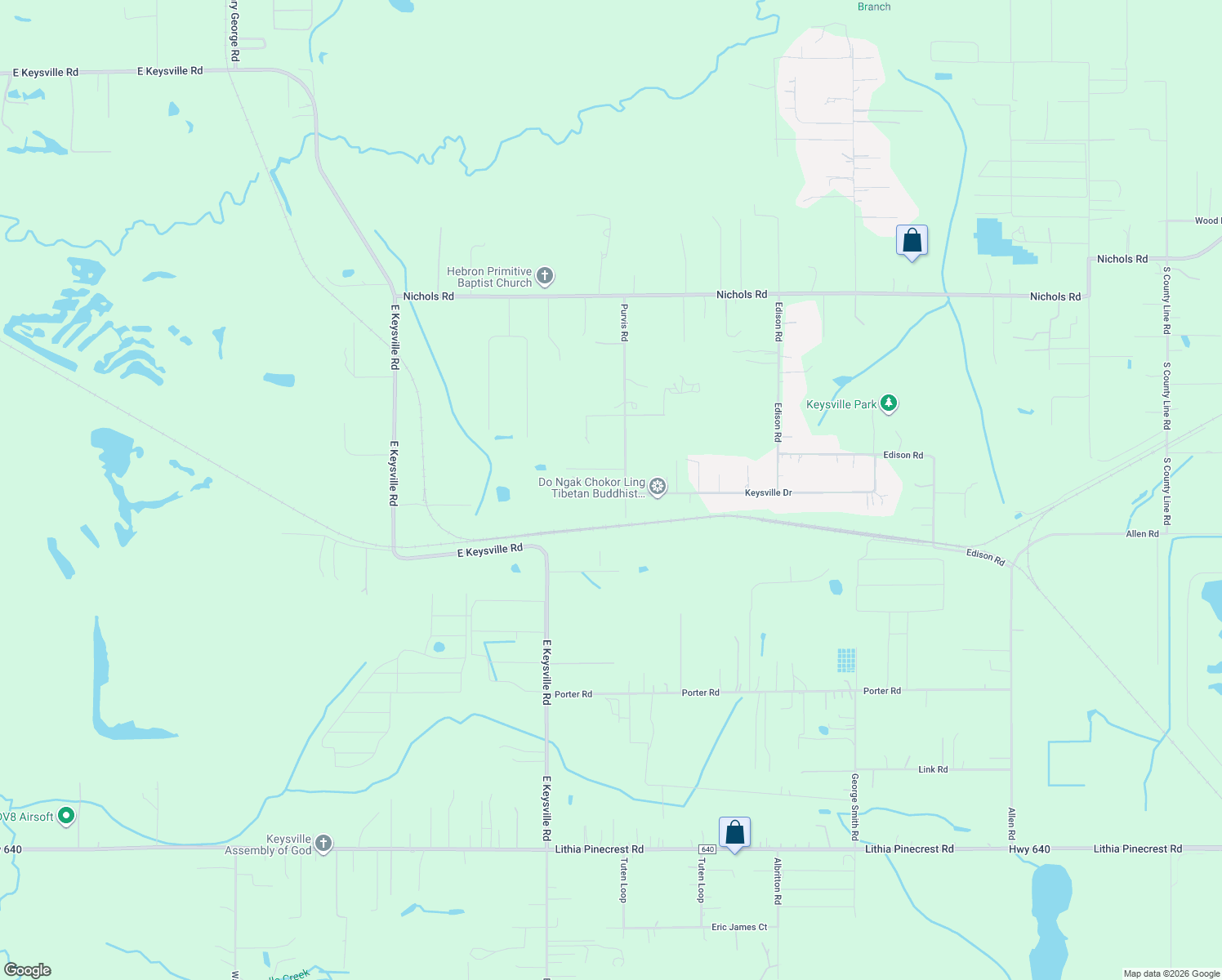 map of restaurants, bars, coffee shops, grocery stores, and more near 8811 Purvis Road in Lithia