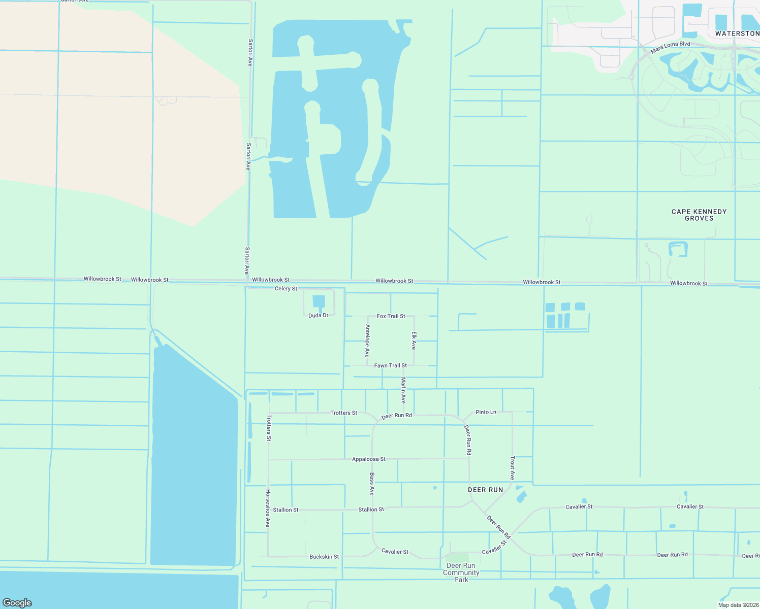 map of restaurants, bars, coffee shops, grocery stores, and more near 330 Fox Trail Street in Palm Bay