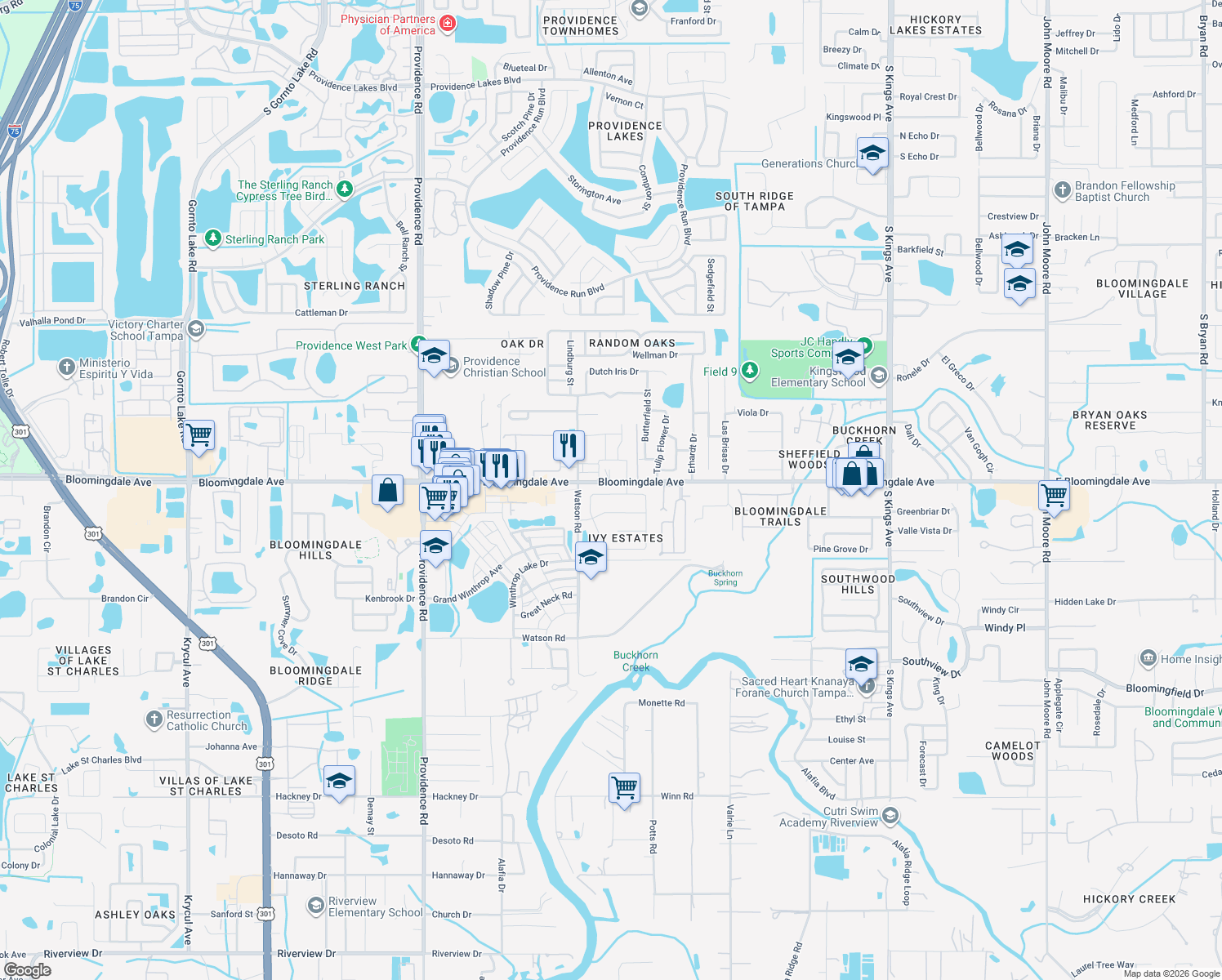 map of restaurants, bars, coffee shops, grocery stores, and more near 3420 Yale Circle in Riverview