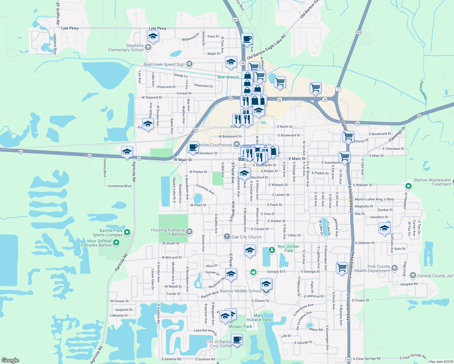 360 West Tyler Street Bartow FL - Lng= 81.8458103 