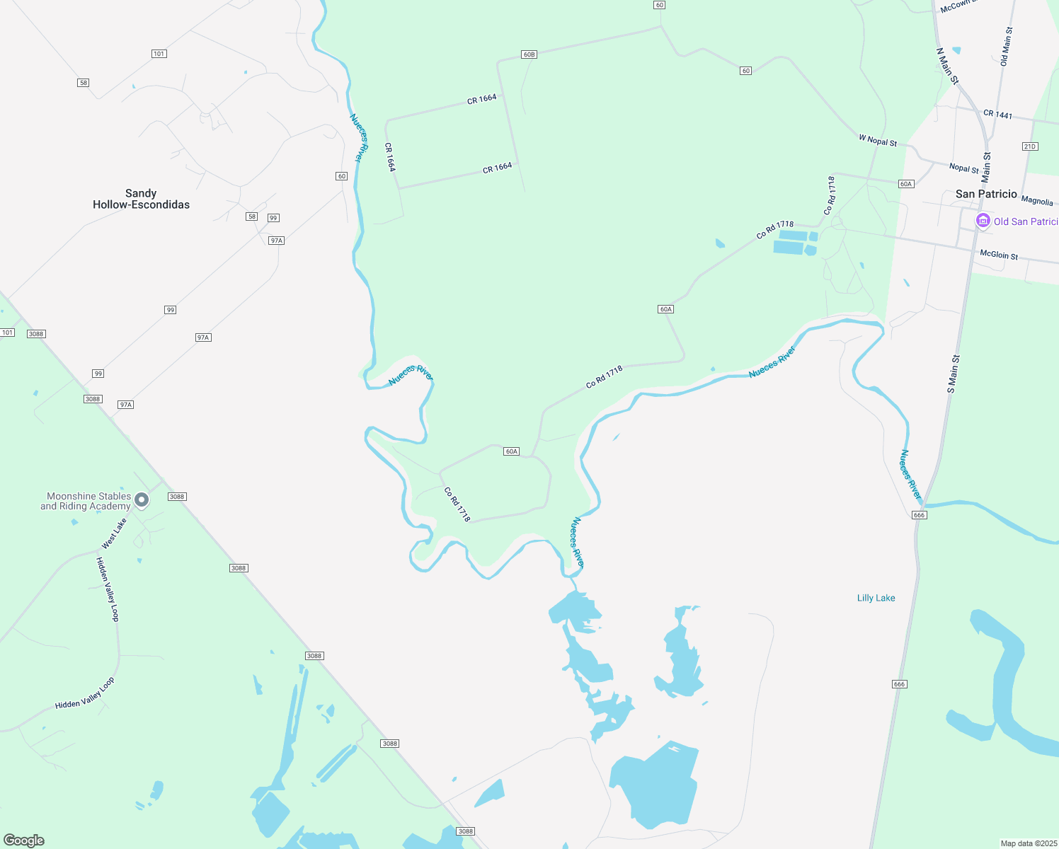 map of restaurants, bars, coffee shops, grocery stores, and more near 21796 Co Road 1718 in Mathis