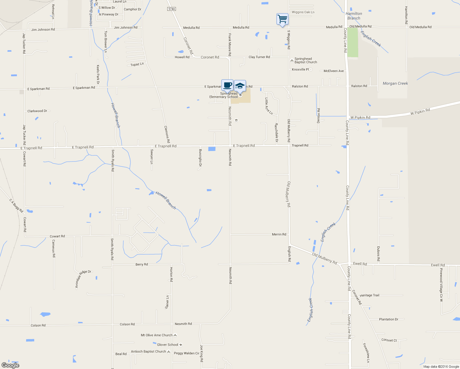 map of restaurants, bars, coffee shops, grocery stores, and more near 5117 Nesmith Road in Plant City