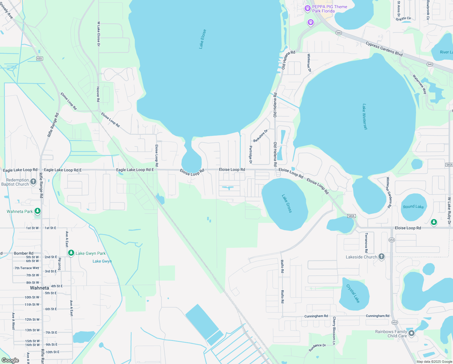 map of restaurants, bars, coffee shops, grocery stores, and more near 70 Joppa Drive in Winter Haven