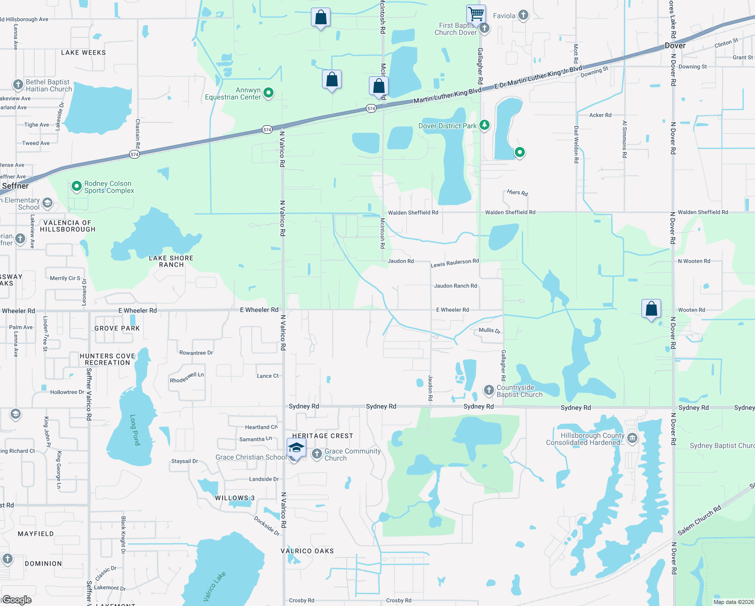 map of restaurants, bars, coffee shops, grocery stores, and more near 12962 East Wheeler Road in Dover
