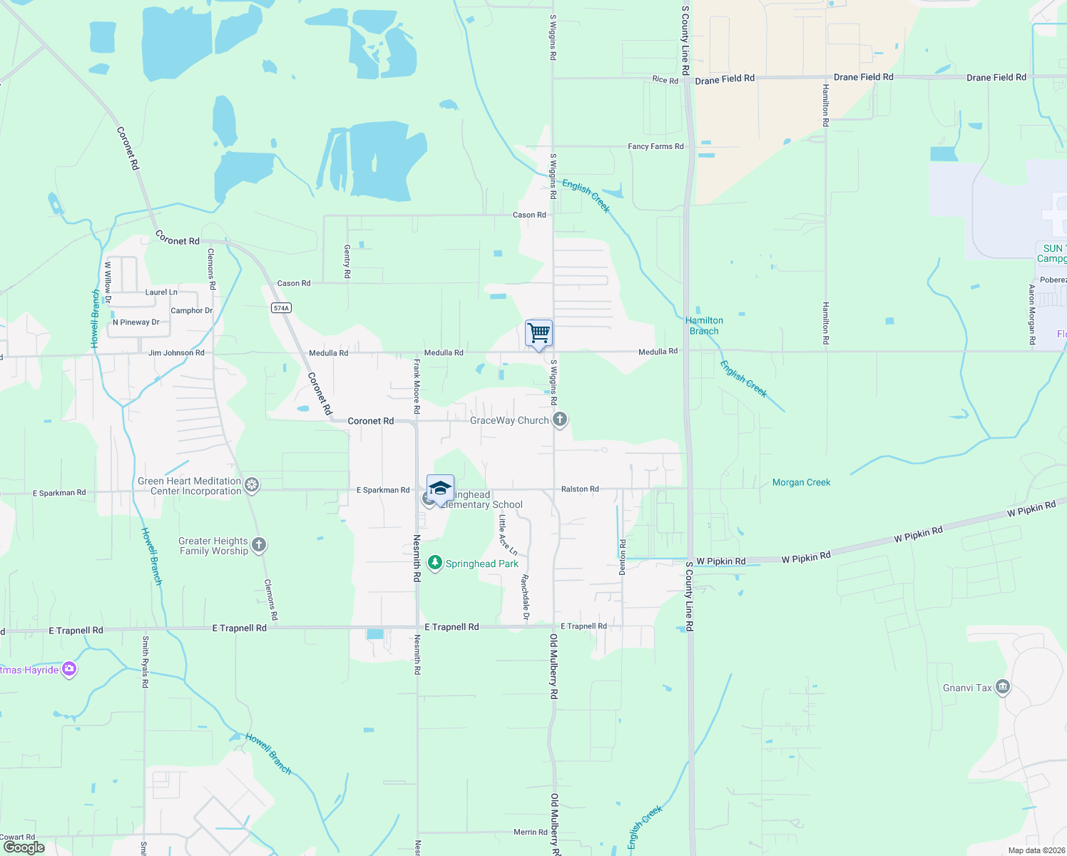 map of restaurants, bars, coffee shops, grocery stores, and more near 3305 Clay Turner Road in Plant City