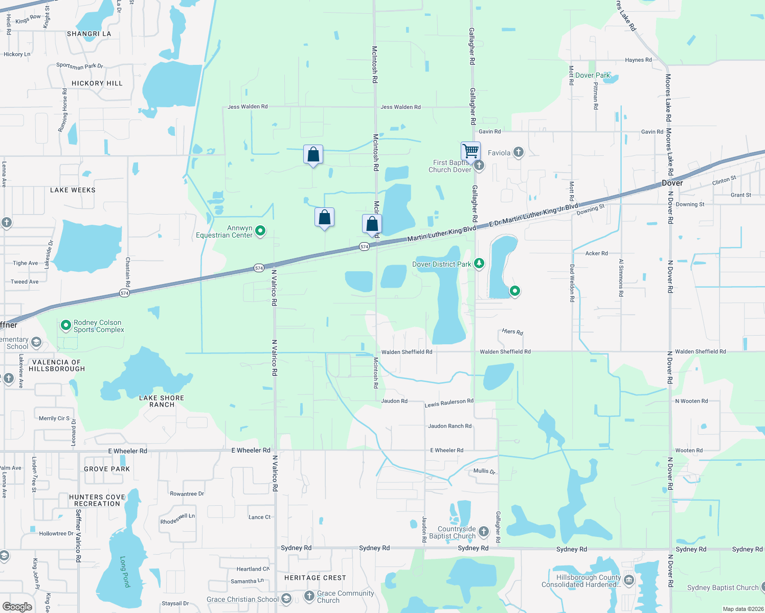 map of restaurants, bars, coffee shops, grocery stores, and more near 2641 McIntosh Road in Dover