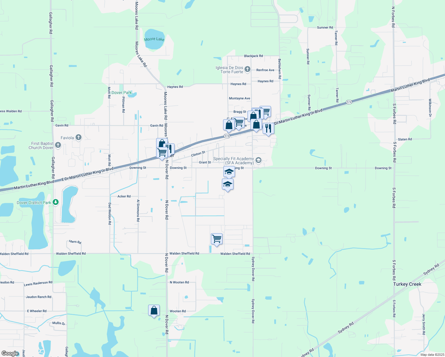 map of restaurants, bars, coffee shops, grocery stores, and more near 3010 Nelson Avenue in Dover