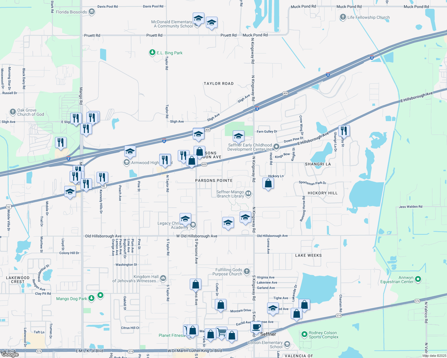 805 Parsons Pointe Street, Seffner FL Walk Score
