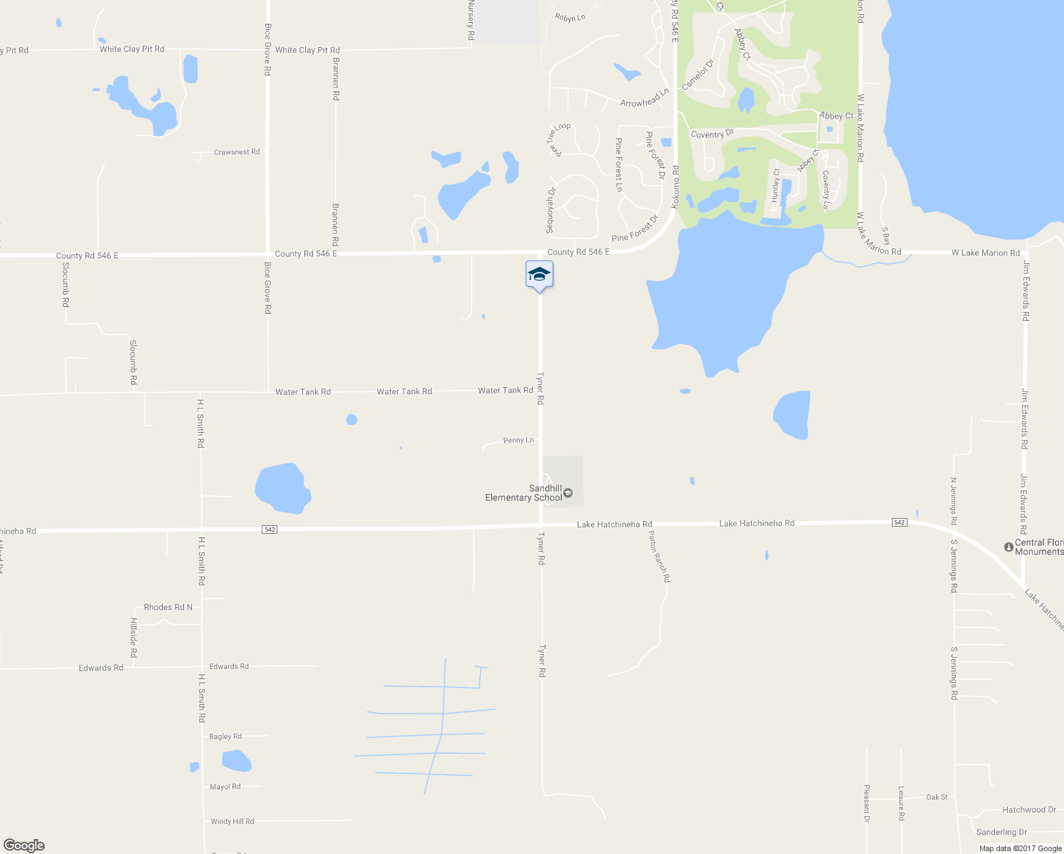 map of restaurants, bars, coffee shops, grocery stores, and more near 1650 Tyner Road in Haines City