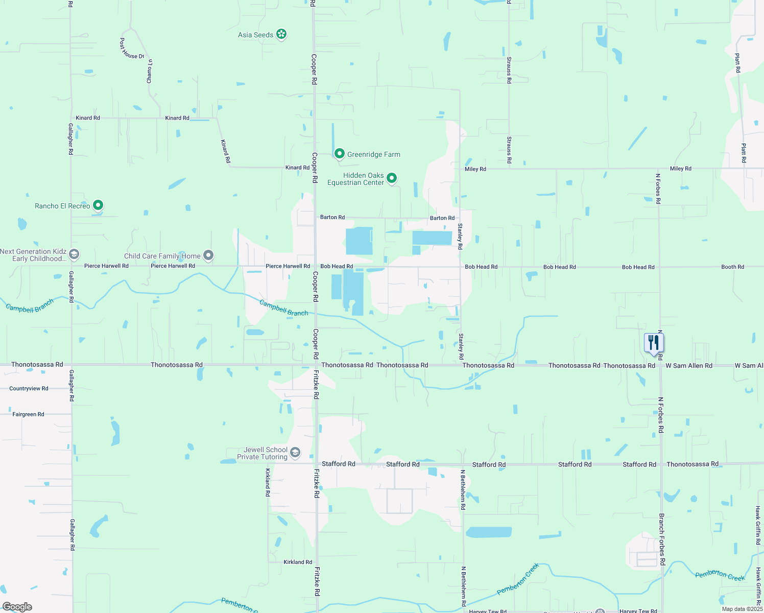 map of restaurants, bars, coffee shops, grocery stores, and more near 3503 Barjar Place in Plant City
