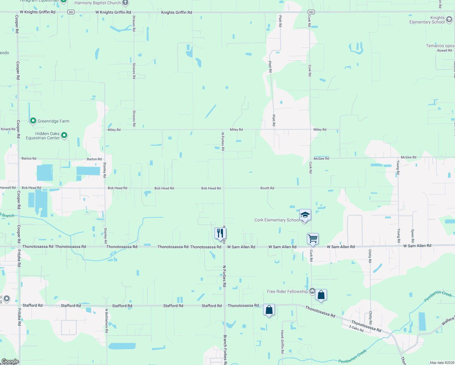 map of restaurants, bars, coffee shops, grocery stores, and more near 3810 North Forbes Road in Plant City