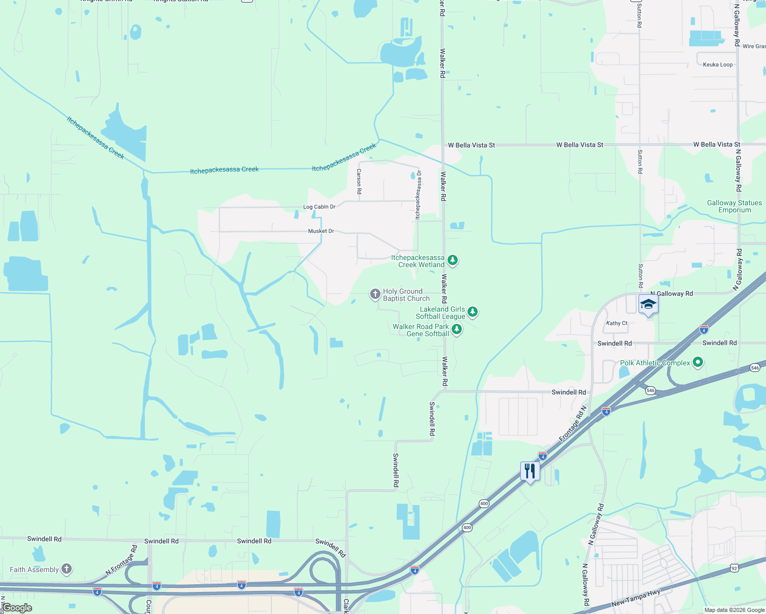 map of restaurants, bars, coffee shops, grocery stores, and more near 4415 Viola Road in Lakeland