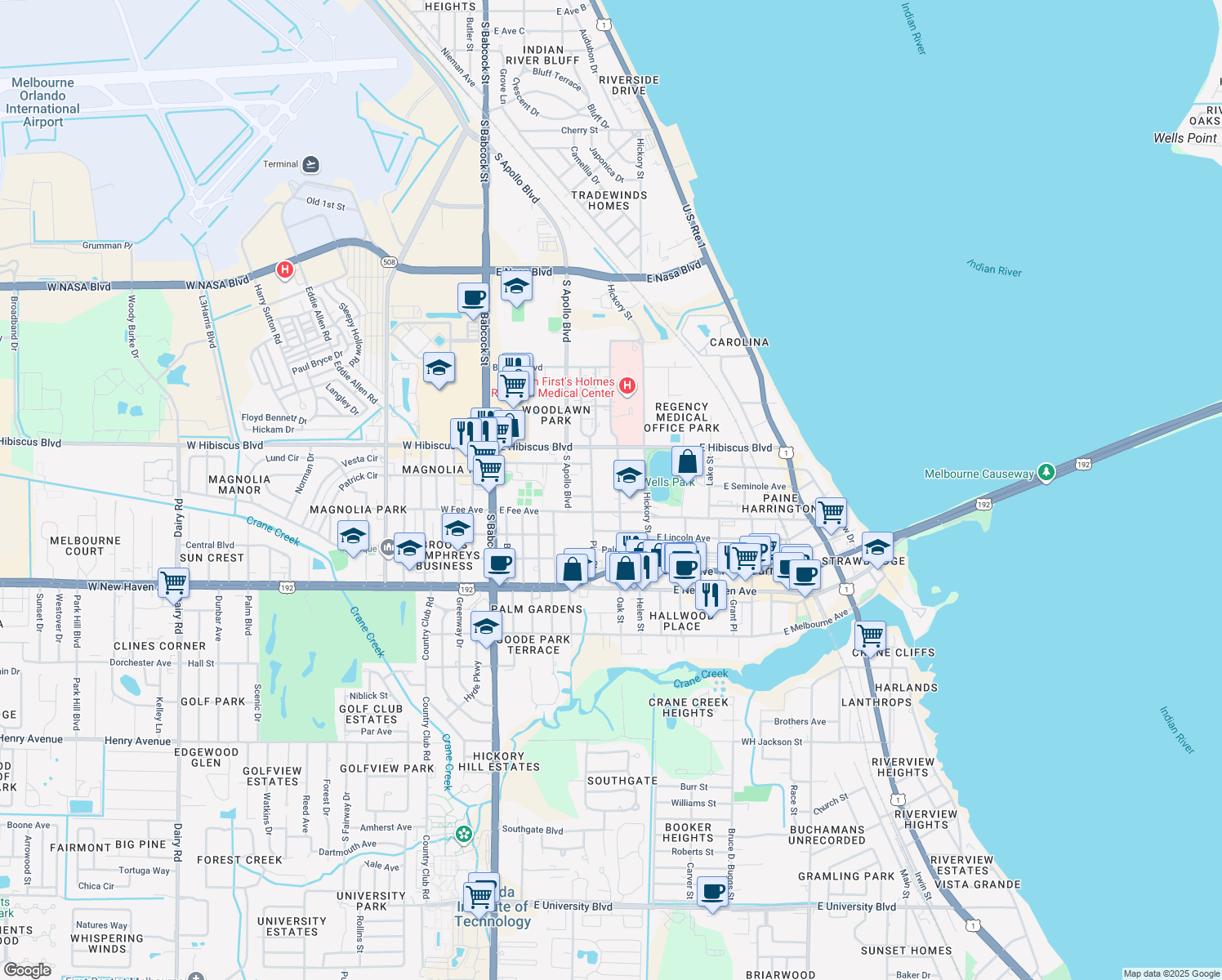1616 Oak Street, Melbourne FL Walk Score