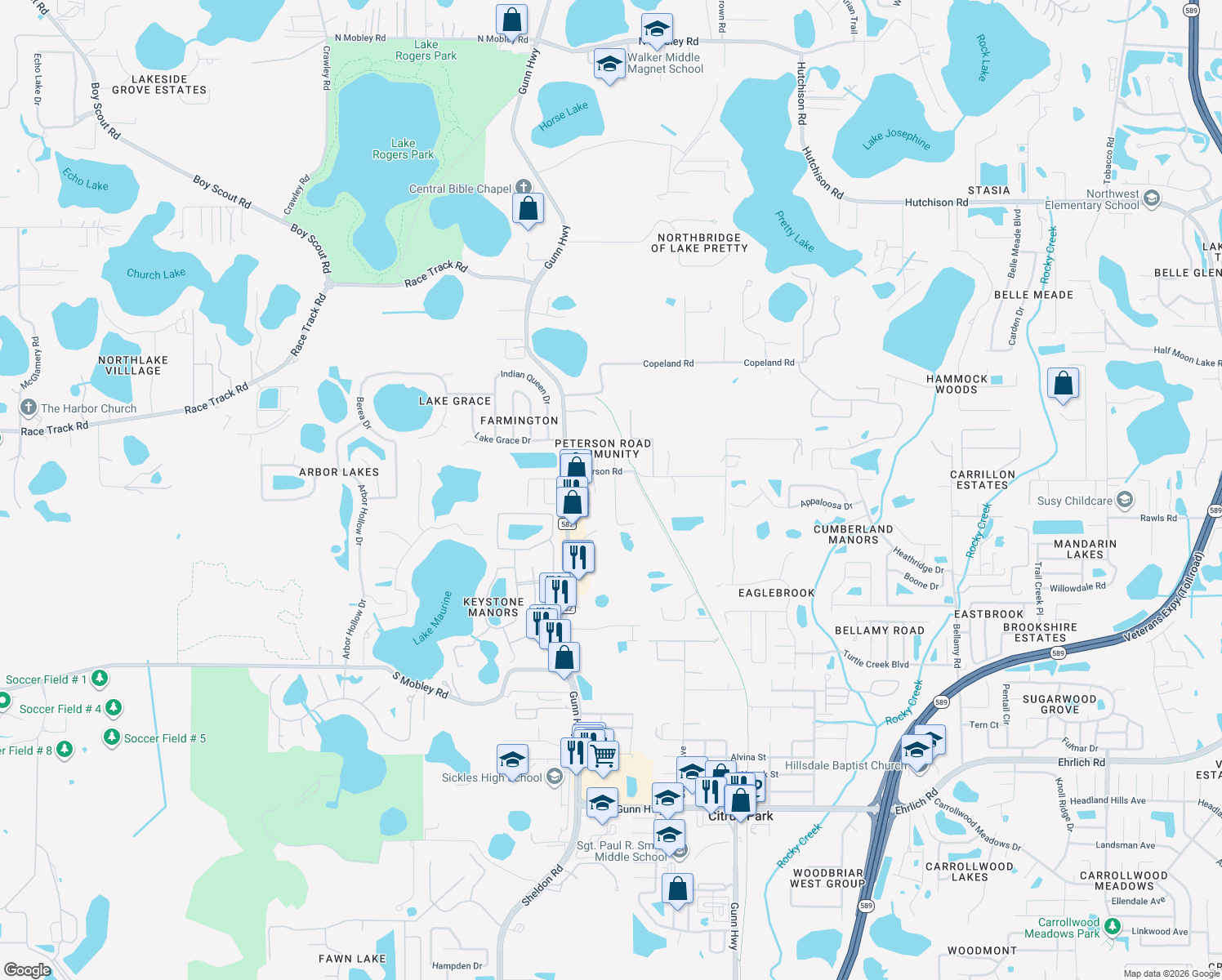 map of restaurants, bars, coffee shops, grocery stores, and more near 8810 Charlie Walker Drive in Odessa