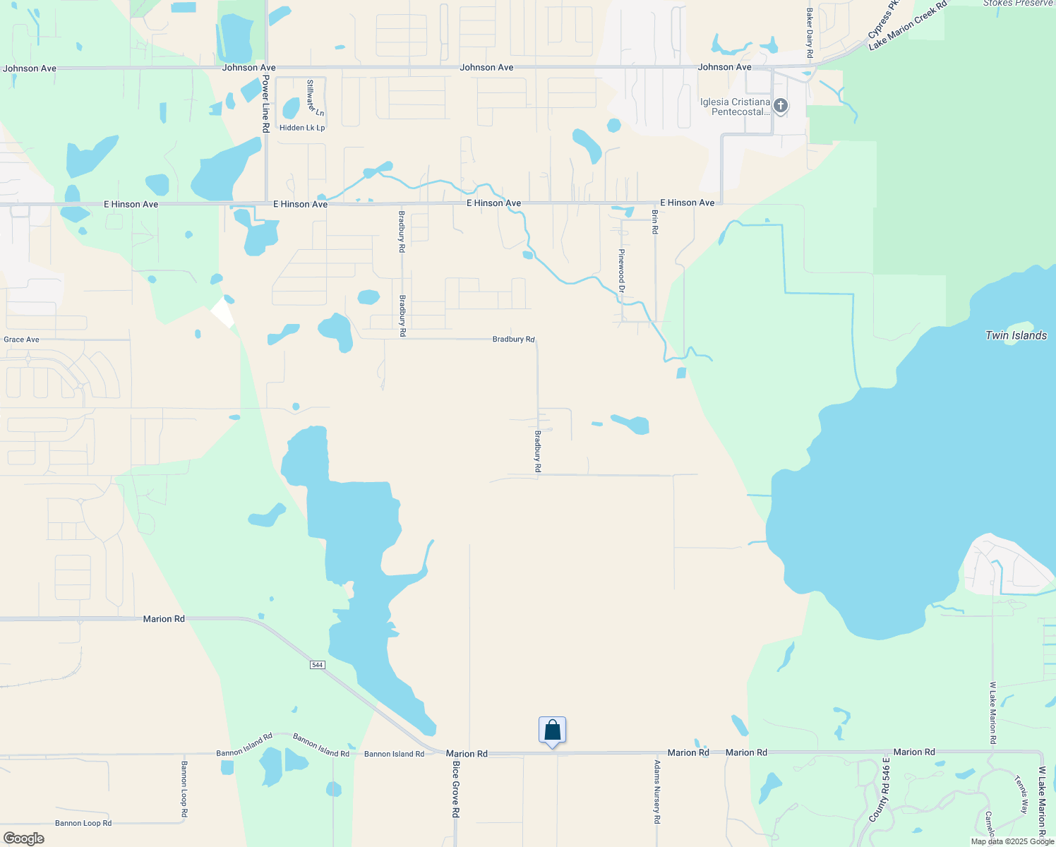 map of restaurants, bars, coffee shops, grocery stores, and more near 1133 Bradbury Road in Haines City