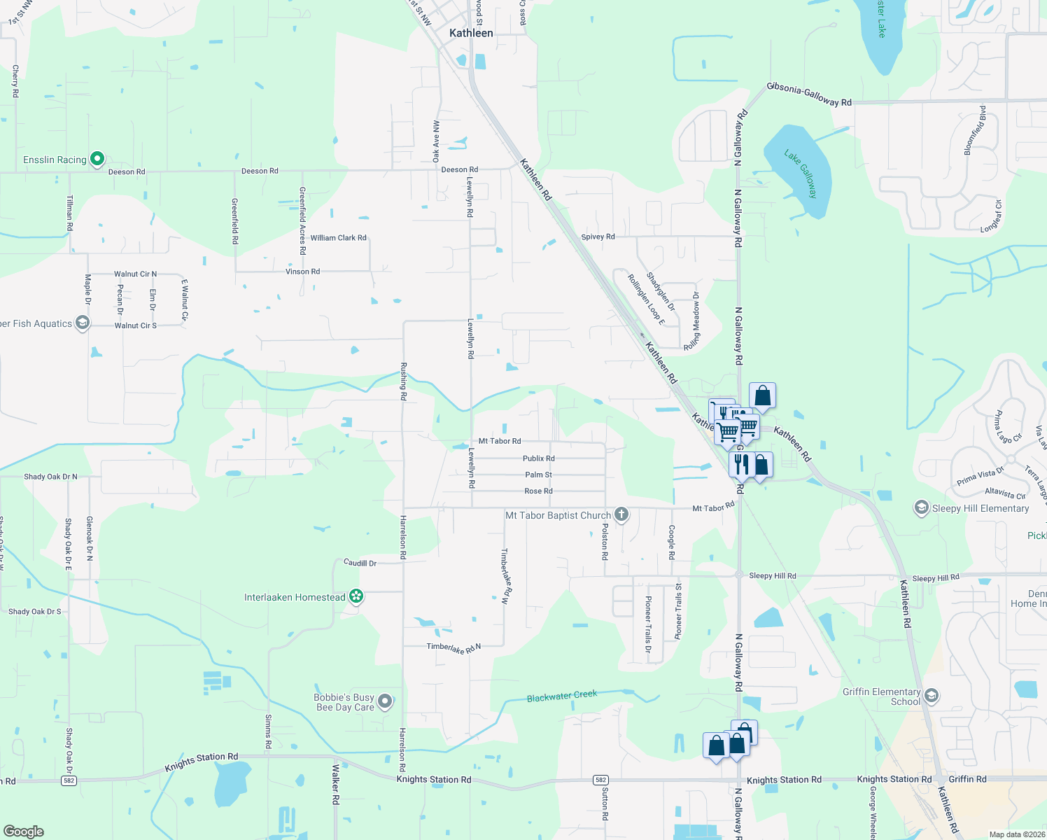 map of restaurants, bars, coffee shops, grocery stores, and more near 4554 Smith Road in Lakeland