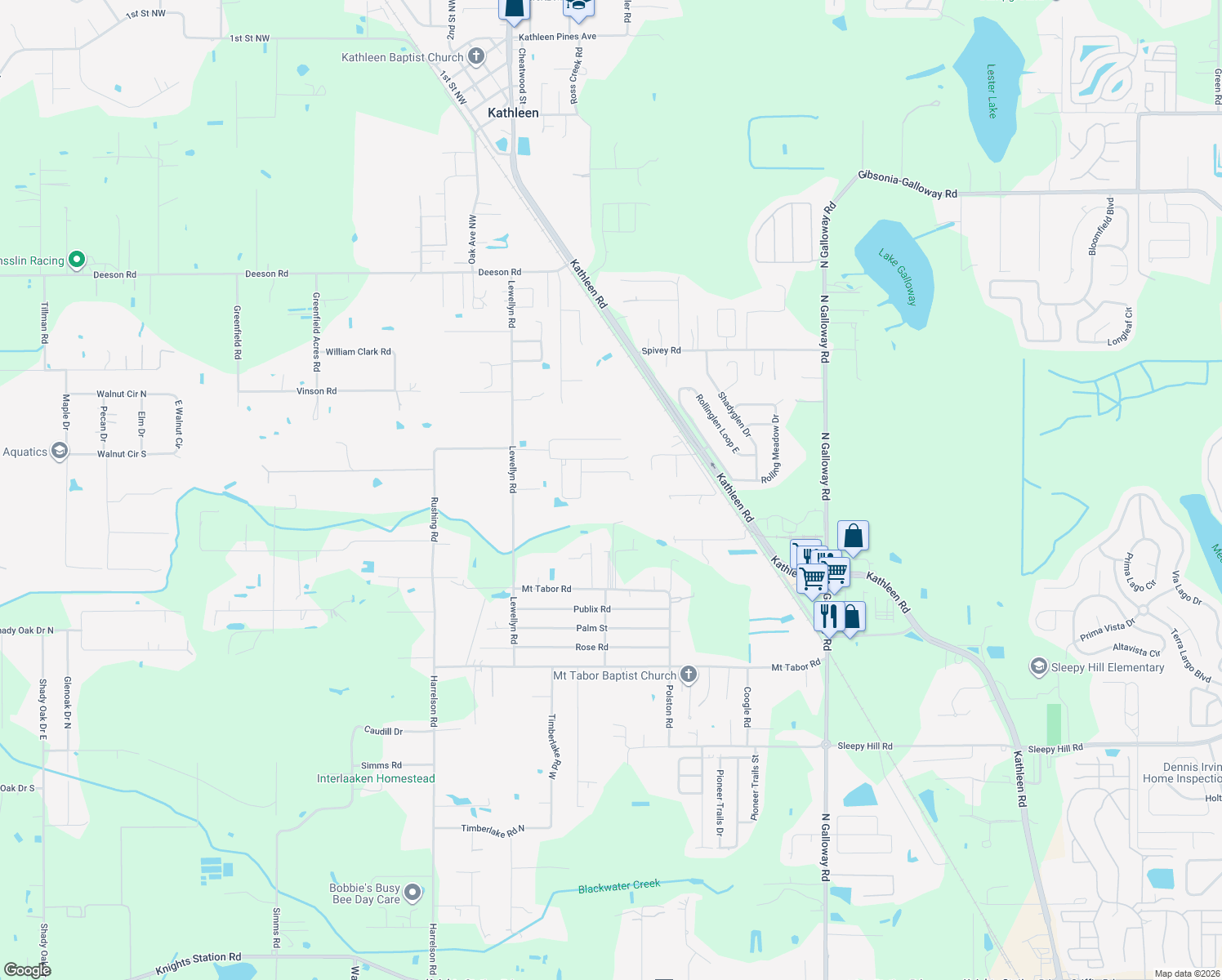 map of restaurants, bars, coffee shops, grocery stores, and more near 4632 Smith Road in Lakeland