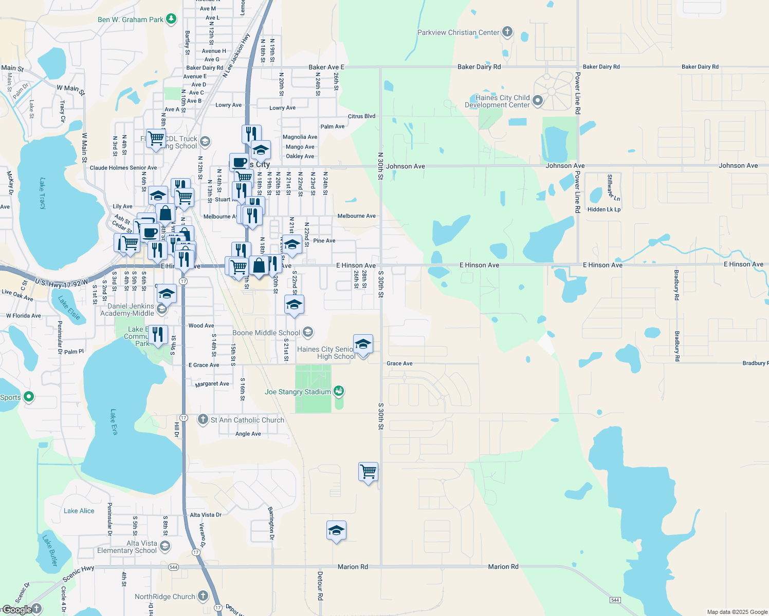 South 30th Street Haines City - Lng= 81.60653