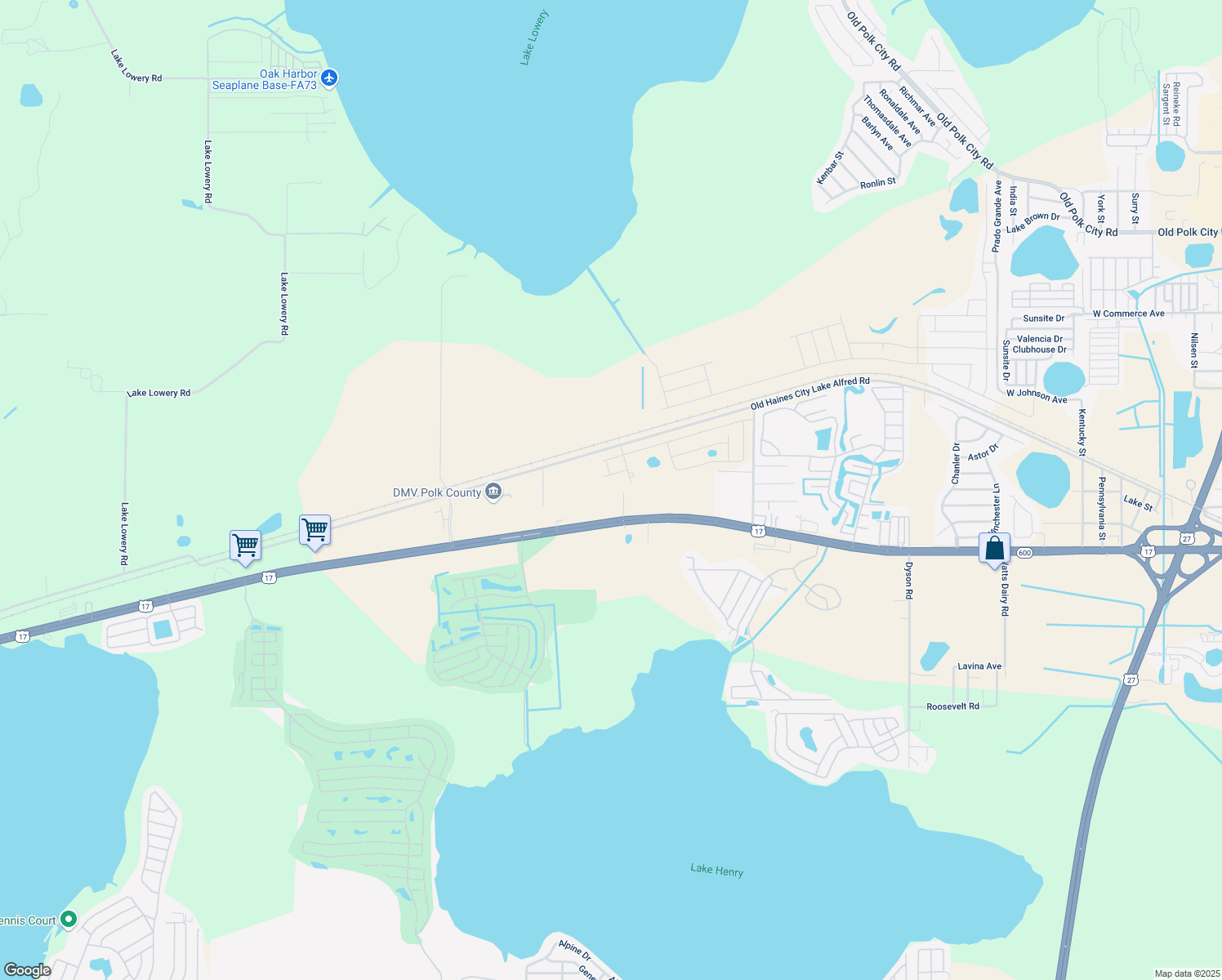 map of restaurants, bars, coffee shops, grocery stores, and more near 4716 U.S. 17 in Haines City