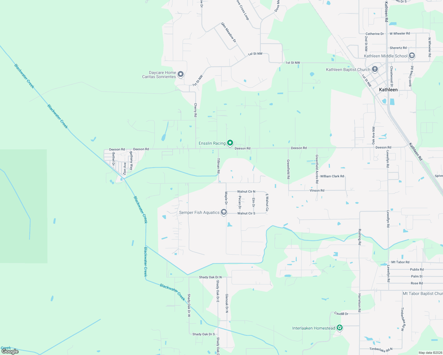 map of restaurants, bars, coffee shops, grocery stores, and more near 5215 Tillman Road in Lakeland