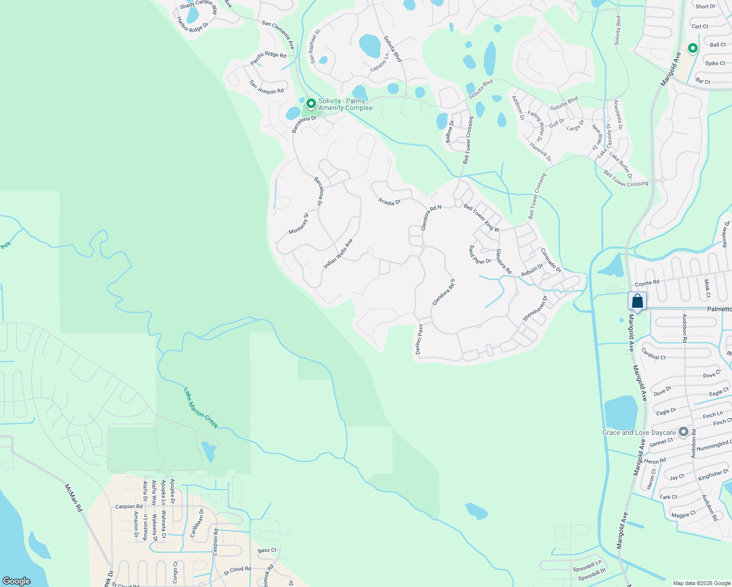 map of restaurants, bars, coffee shops, grocery stores, and more near 196 Vista Drive in Poinciana