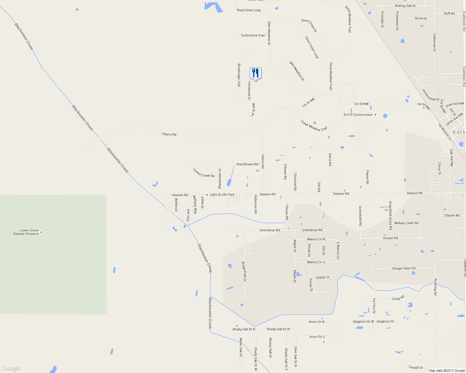 map of restaurants, bars, coffee shops, grocery stores, and more near 5333 Deeson Road in Lakeland