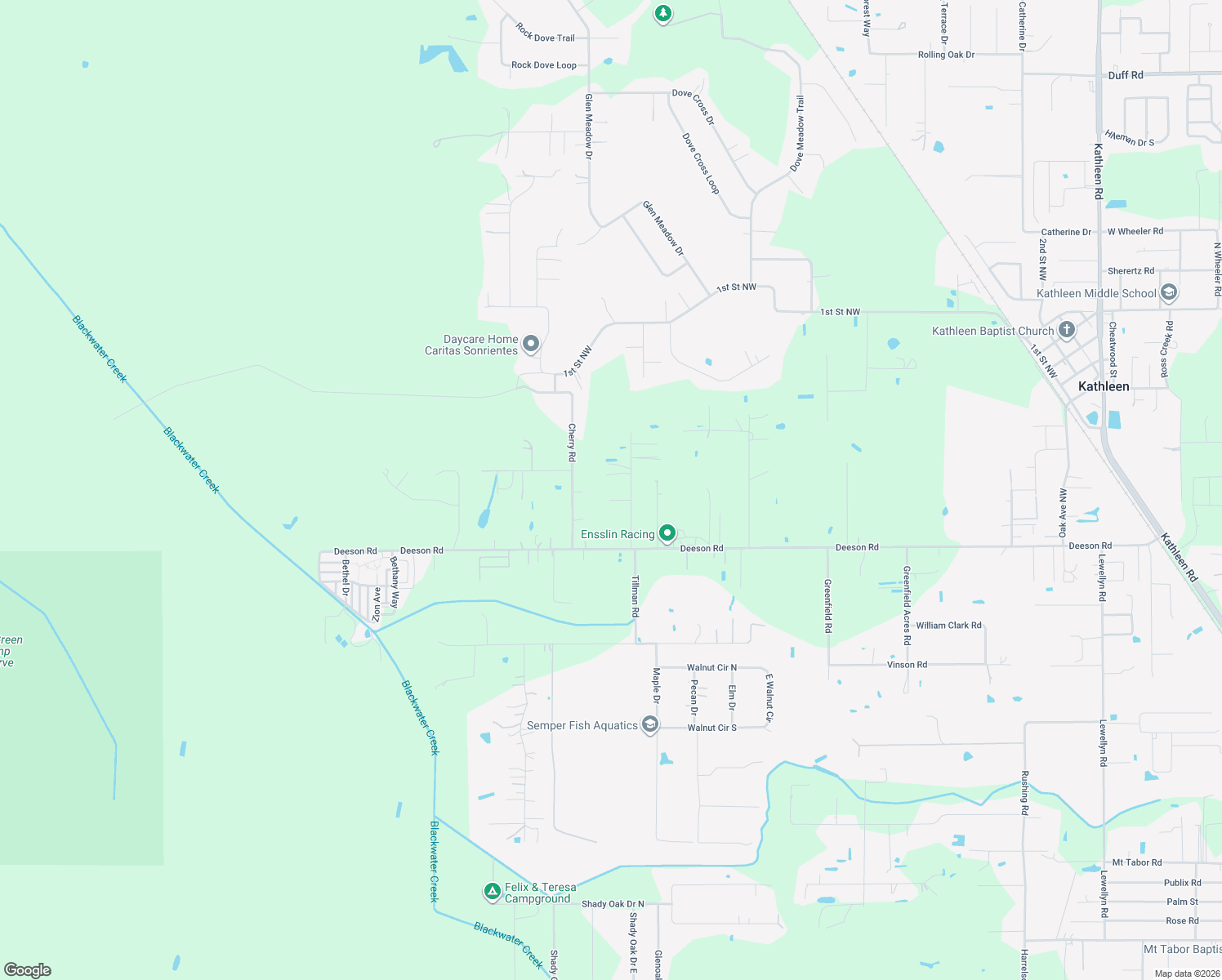 map of restaurants, bars, coffee shops, grocery stores, and more near 5624 Tillman Road in Lakeland
