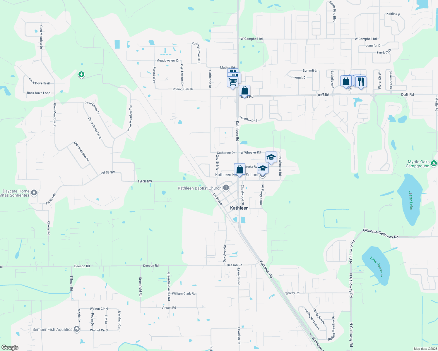 map of restaurants, bars, coffee shops, grocery stores, and more near 4039 2nd Street Northwest in Lakeland