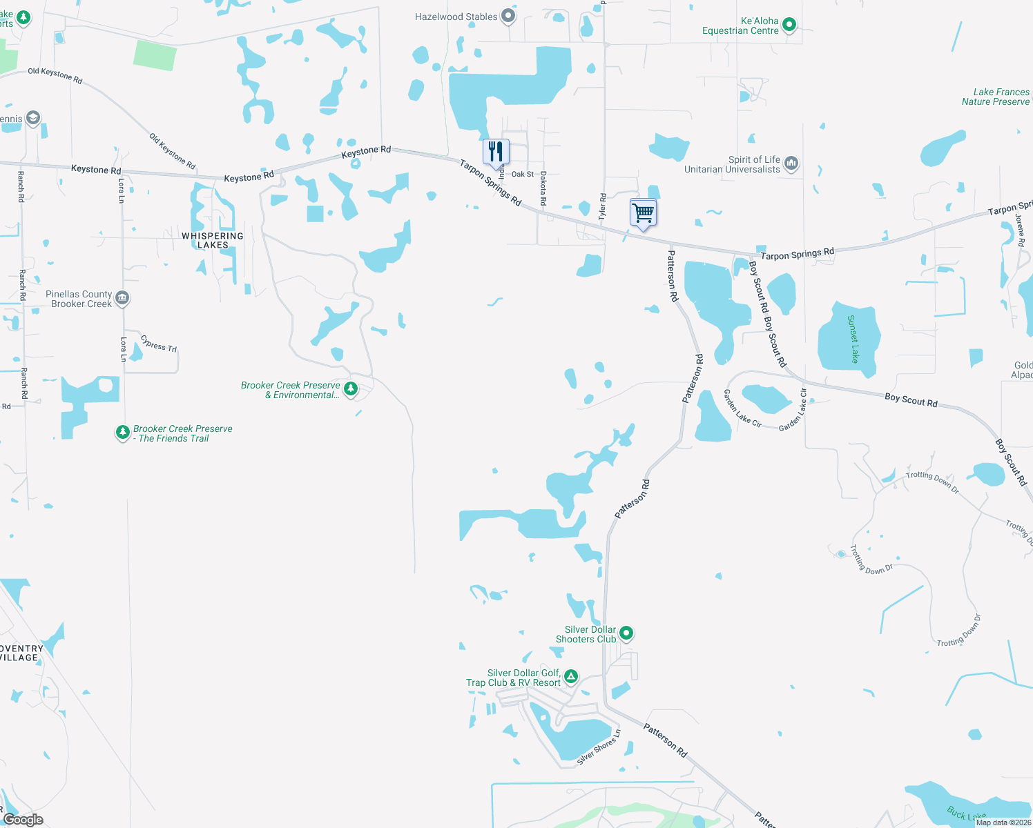 map of restaurants, bars, coffee shops, grocery stores, and more near 17850 Patterson Road in Odessa