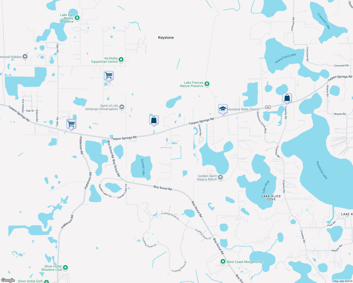 map of restaurants, bars, coffee shops, grocery stores, and more near 11550 Tarpon Springs Road in Odessa