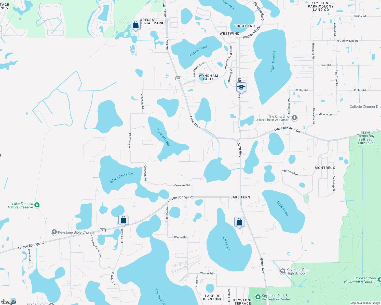 map of restaurants, bars, coffee shops, grocery stores, and more near 19036 Blake Road in Odessa