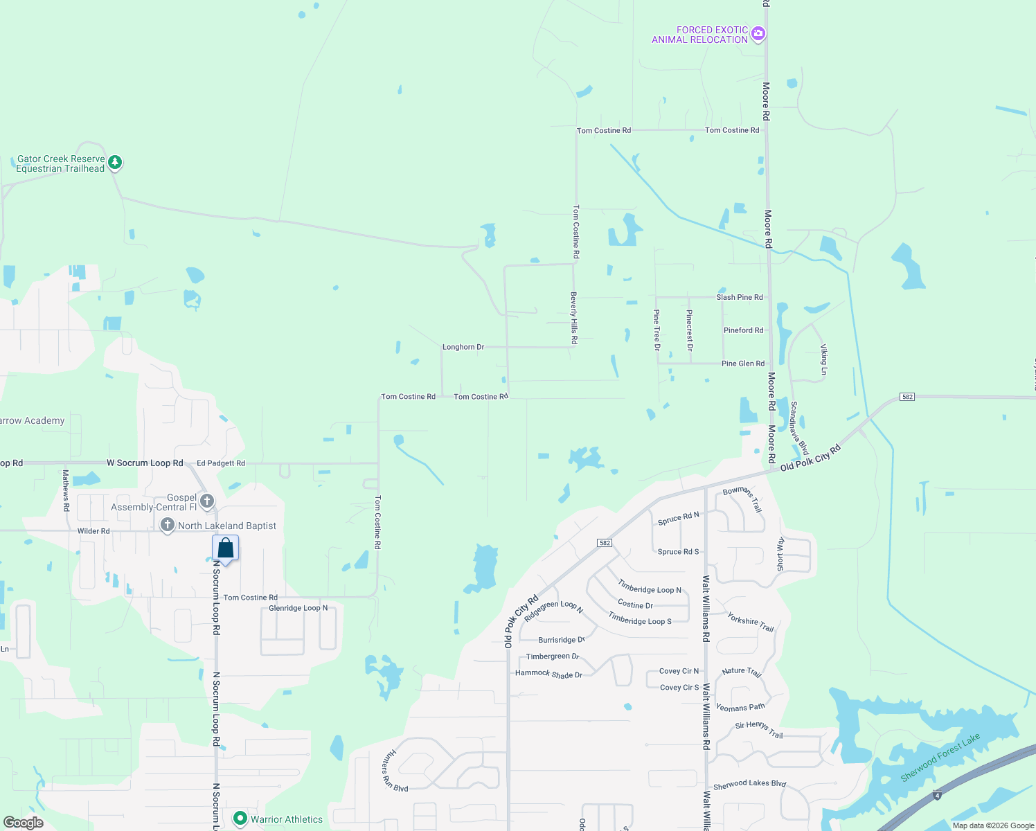 map of restaurants, bars, coffee shops, grocery stores, and more near 8612 Pinecone Drive in Lakeland
