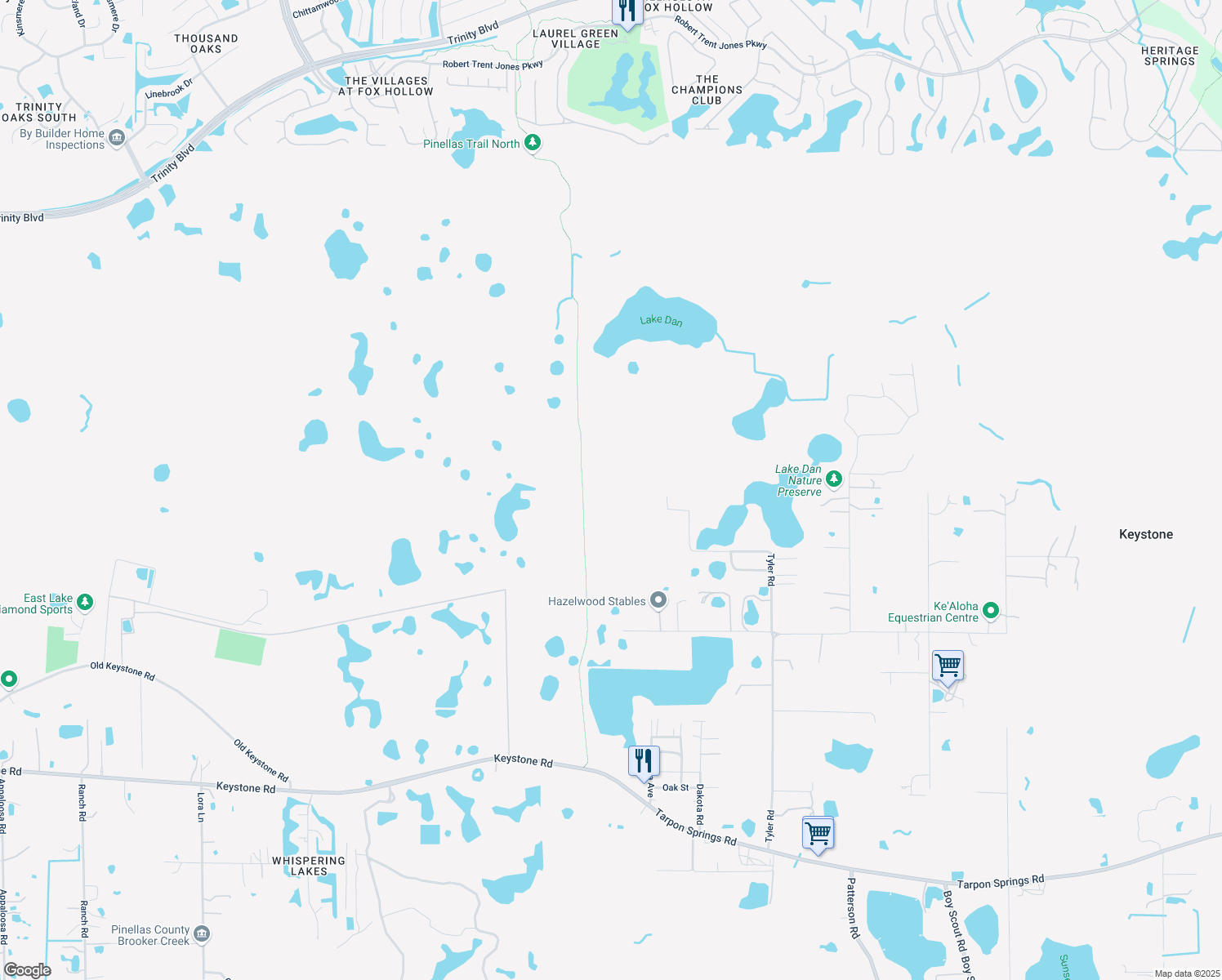 map of restaurants, bars, coffee shops, grocery stores, and more near 19148 Tyler Road in Odessa