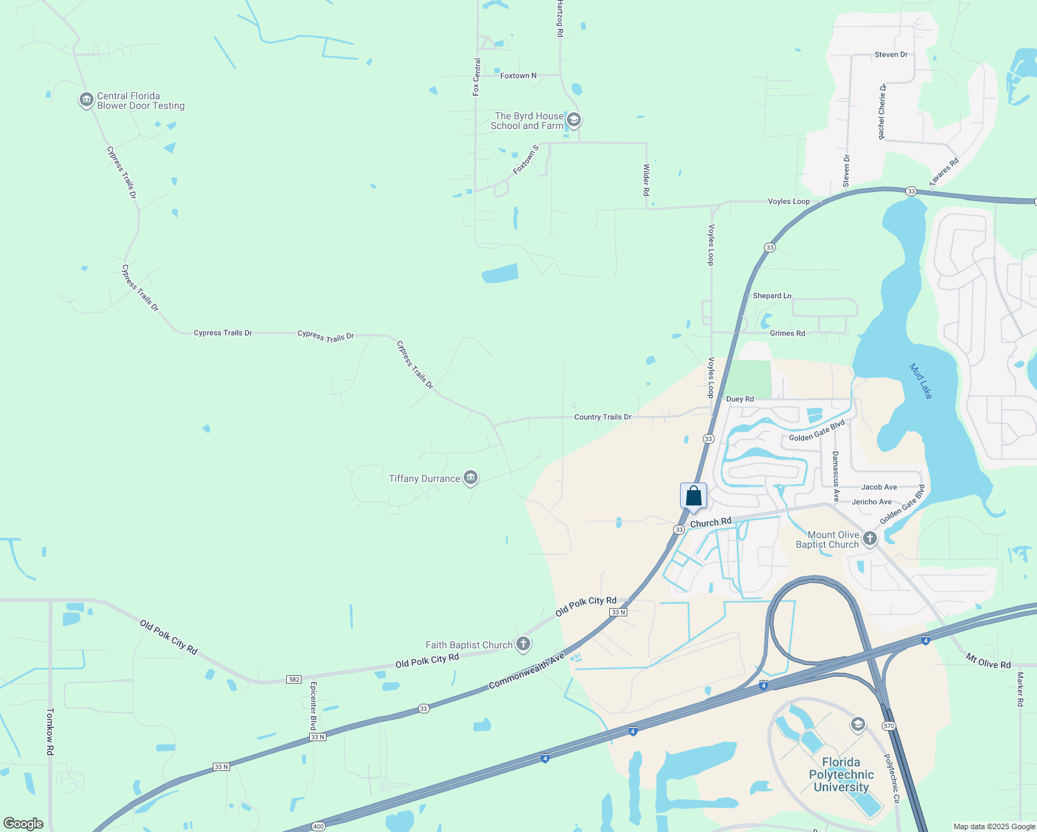map of restaurants, bars, coffee shops, grocery stores, and more near 4404 Country Trails Drive in Polk City