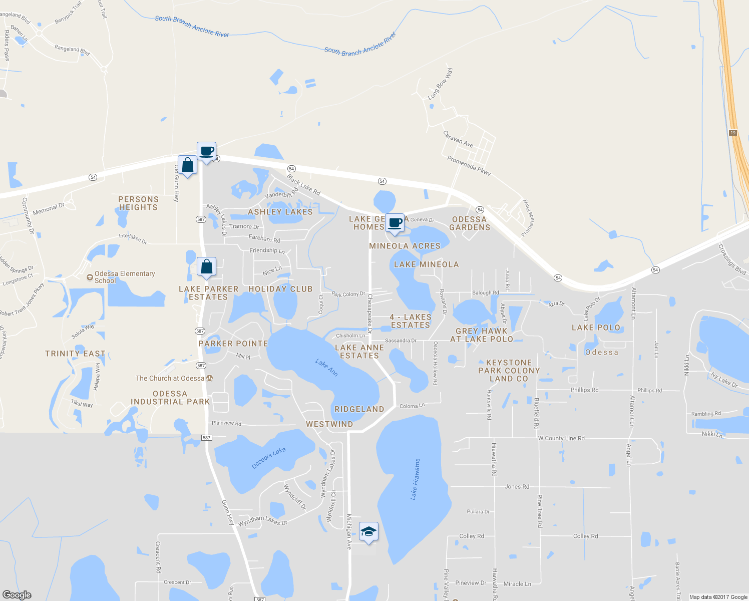 map of restaurants, bars, coffee shops, grocery stores, and more near 1710 Chesapeake Drive in Odessa