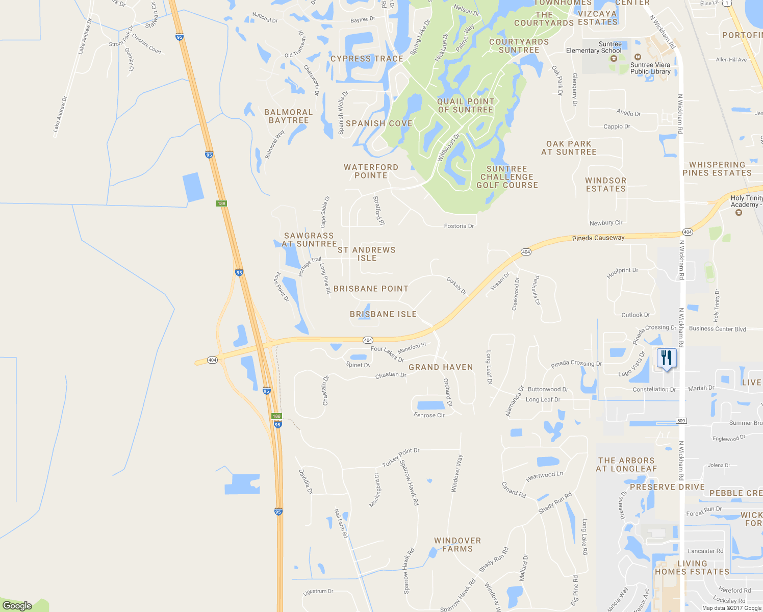 map of restaurants, bars, coffee shops, grocery stores, and more near 4015 Waterloo Place in Melbourne