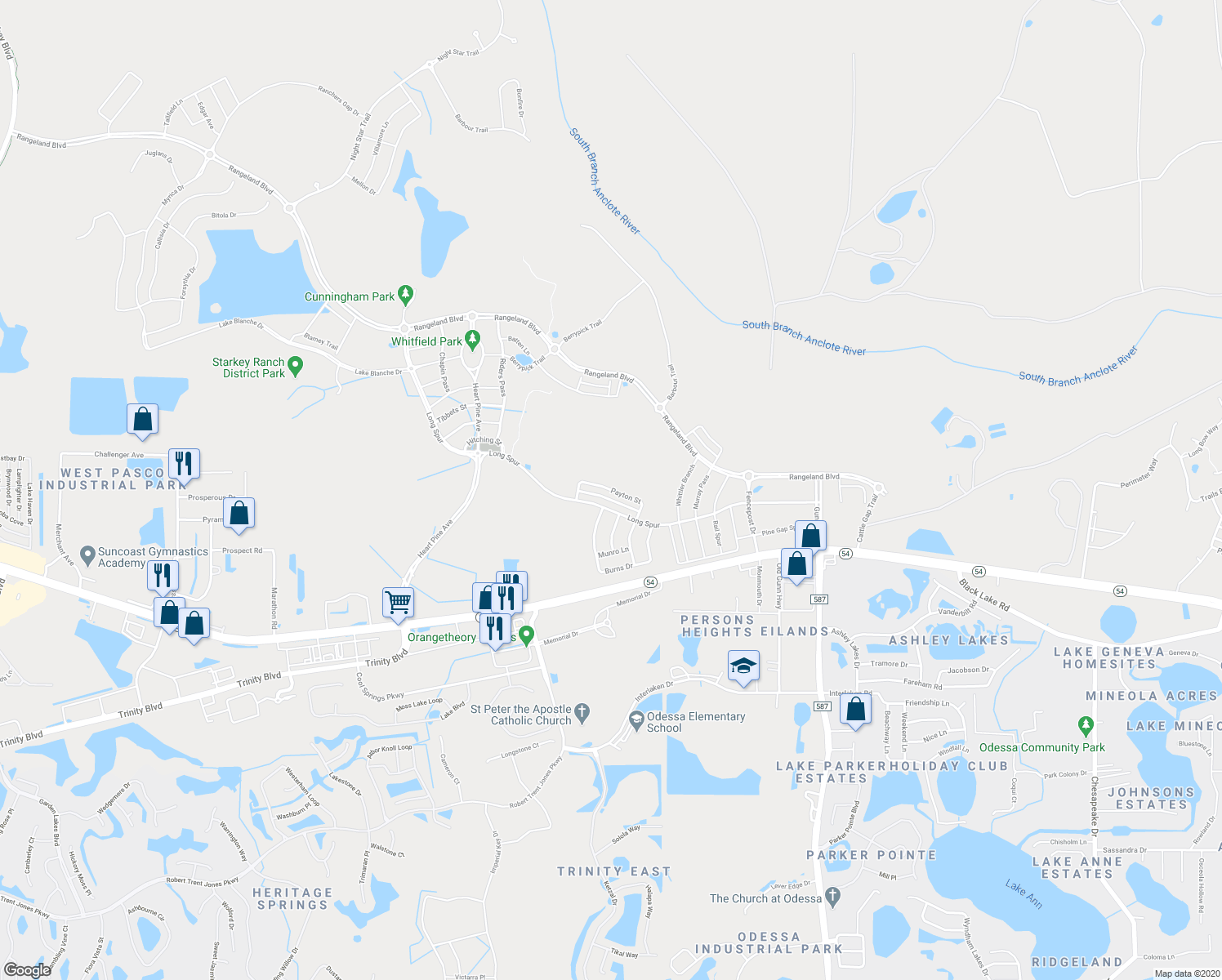 map of restaurants, bars, coffee shops, grocery stores, and more near 12775 Payton Street in Odessa