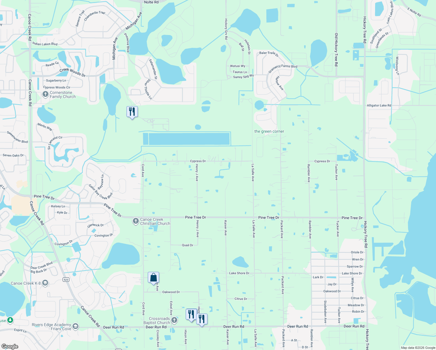 map of restaurants, bars, coffee shops, grocery stores, and more near 3250 Kaiser Avenue in Saint Cloud