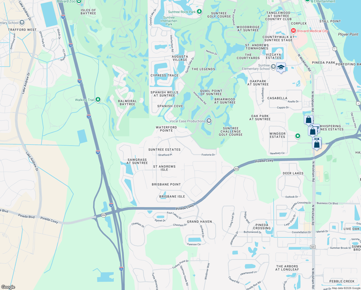 map of restaurants, bars, coffee shops, grocery stores, and more near 995 Fostoria Drive in Melbourne