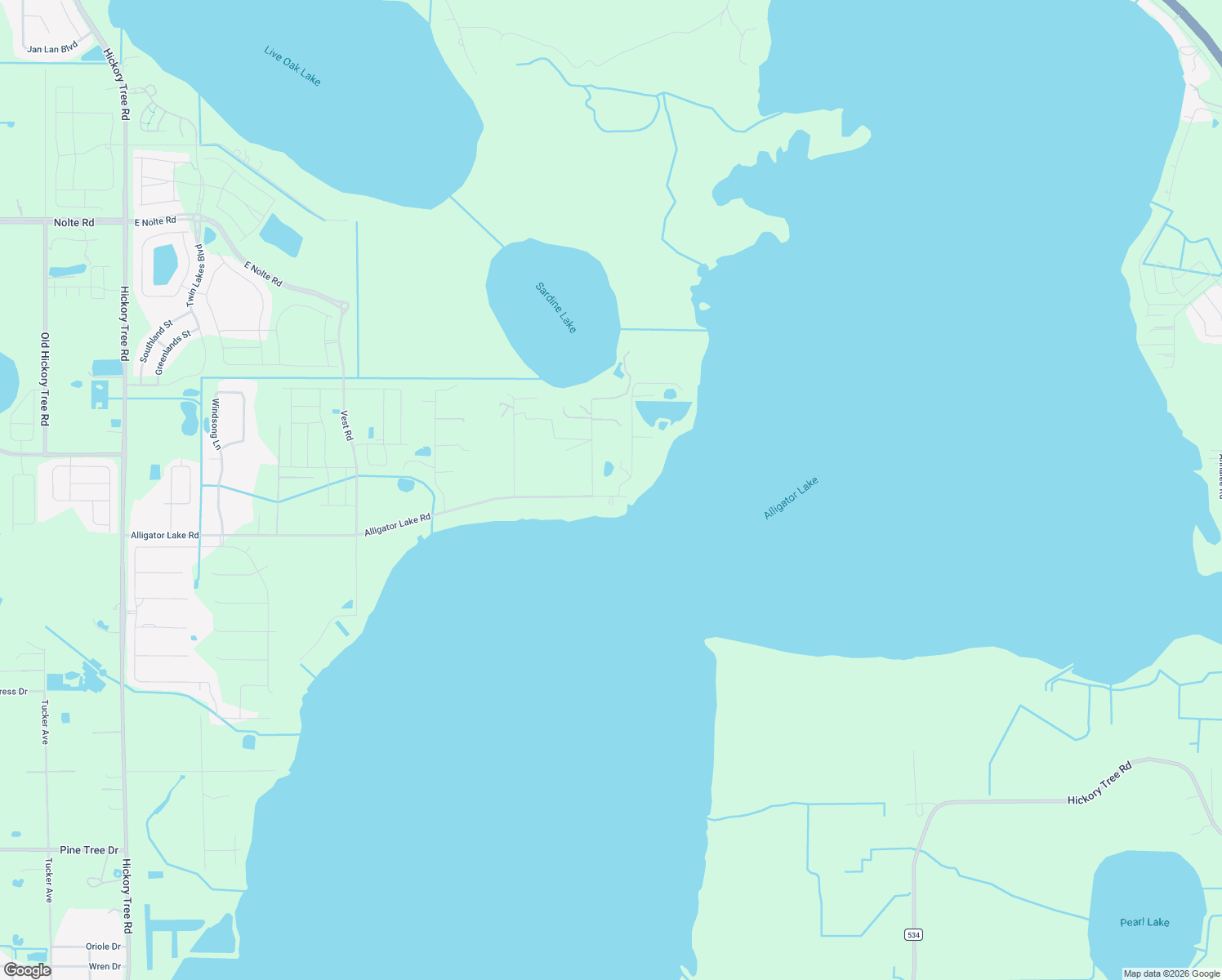 map of restaurants, bars, coffee shops, grocery stores, and more near 5545 Alligator Lake Road in Saint Cloud