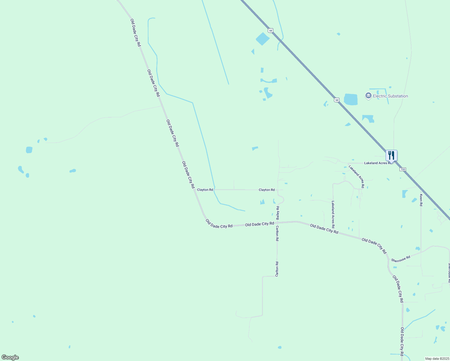 map of restaurants, bars, coffee shops, grocery stores, and more near 4945 Clayton Road in Kathleen