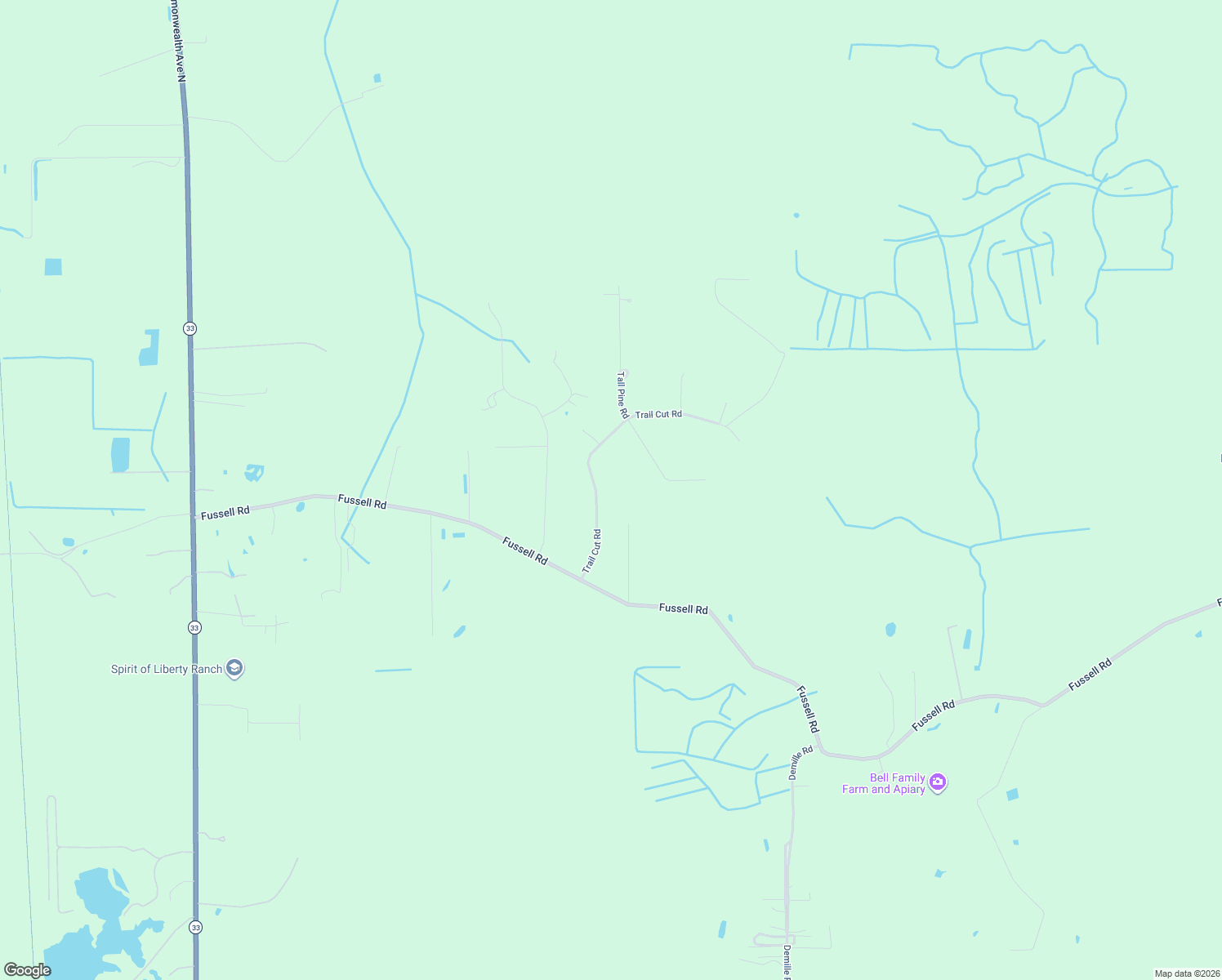 map of restaurants, bars, coffee shops, grocery stores, and more near 2051 Trail Cut Road in Polk City