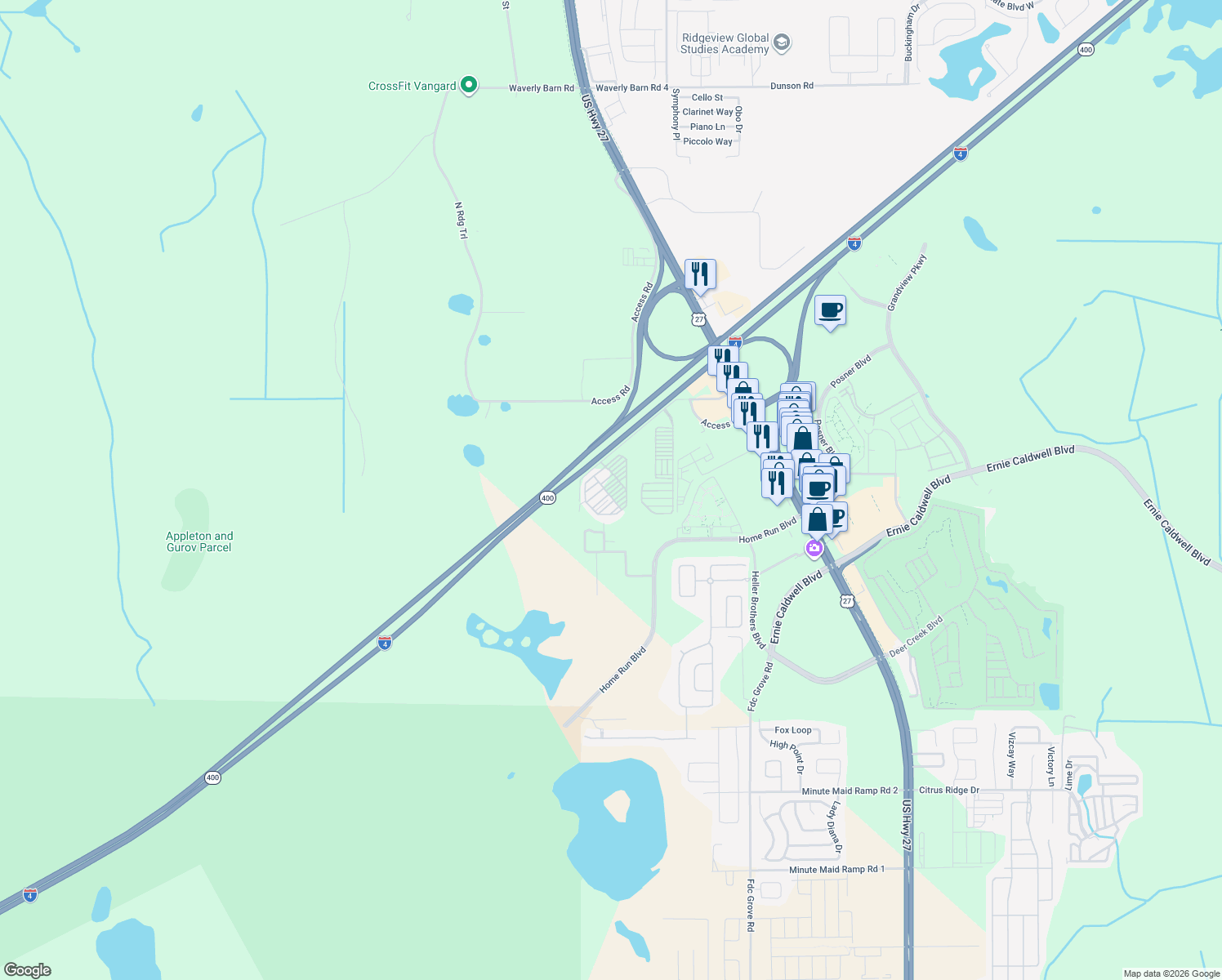 map of restaurants, bars, coffee shops, grocery stores, and more near 2727 Frontage Road in Davenport