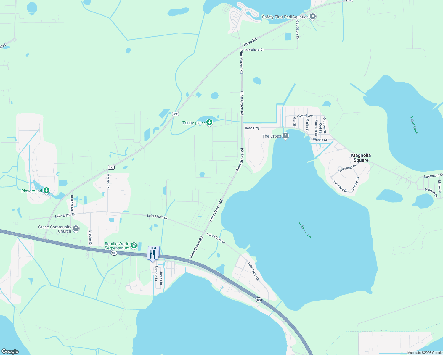 map of restaurants, bars, coffee shops, grocery stores, and more near 1850 Pine Grove Rd in St Cloud