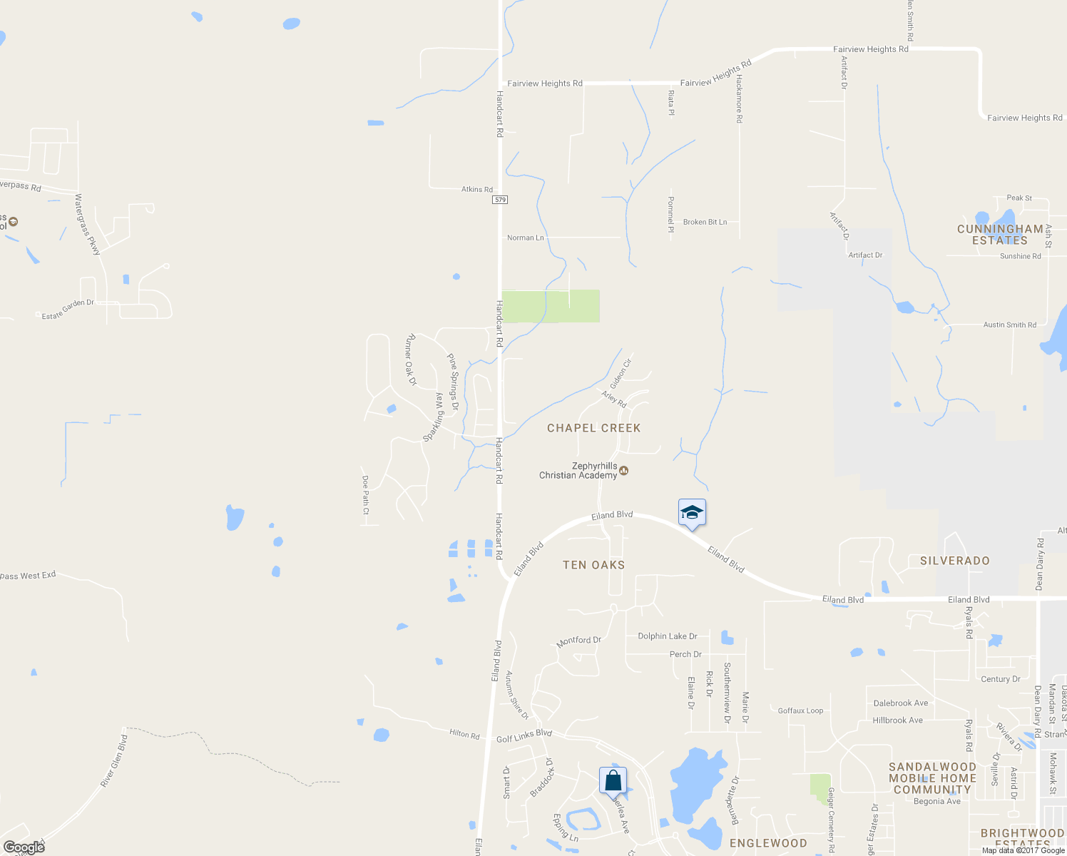 map of restaurants, bars, coffee shops, grocery stores, and more near 6638 Perpetual Lane in Wesley Chapel