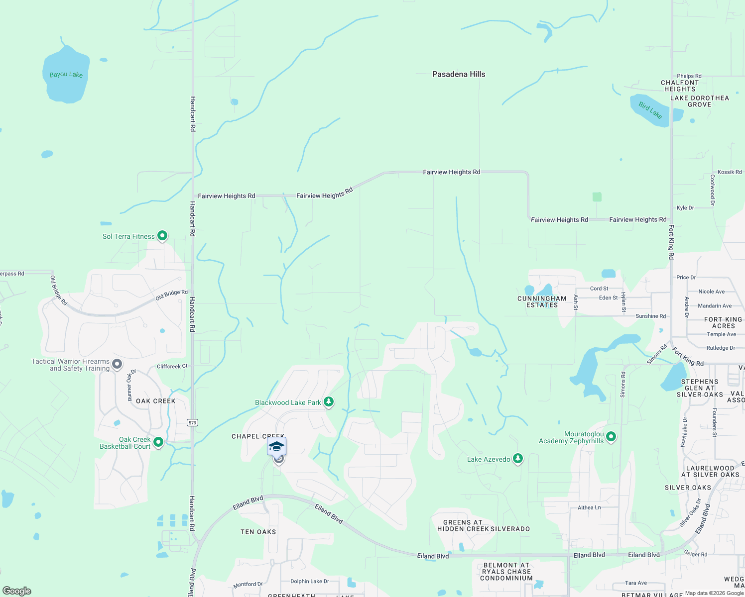 map of restaurants, bars, coffee shops, grocery stores, and more near 7316 Hackamore Road in Zephyrhills