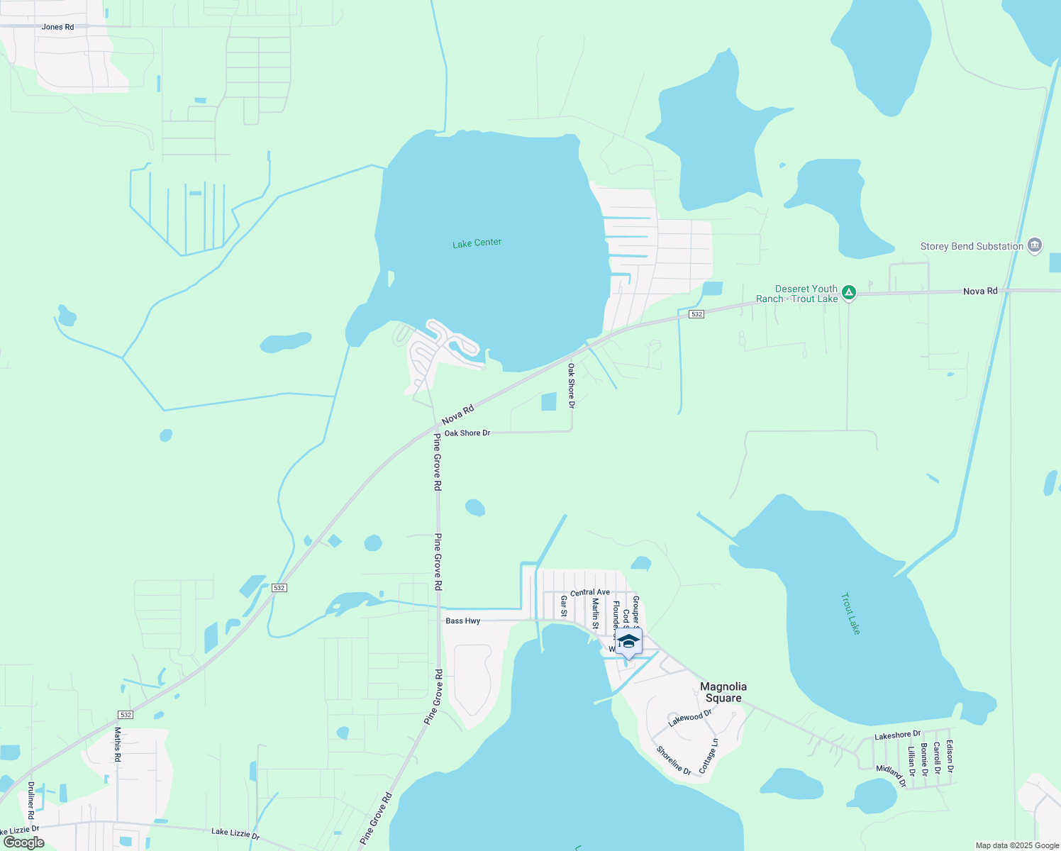 map of restaurants, bars, coffee shops, grocery stores, and more near 6229 Oak Shore Drive in St. Cloud
