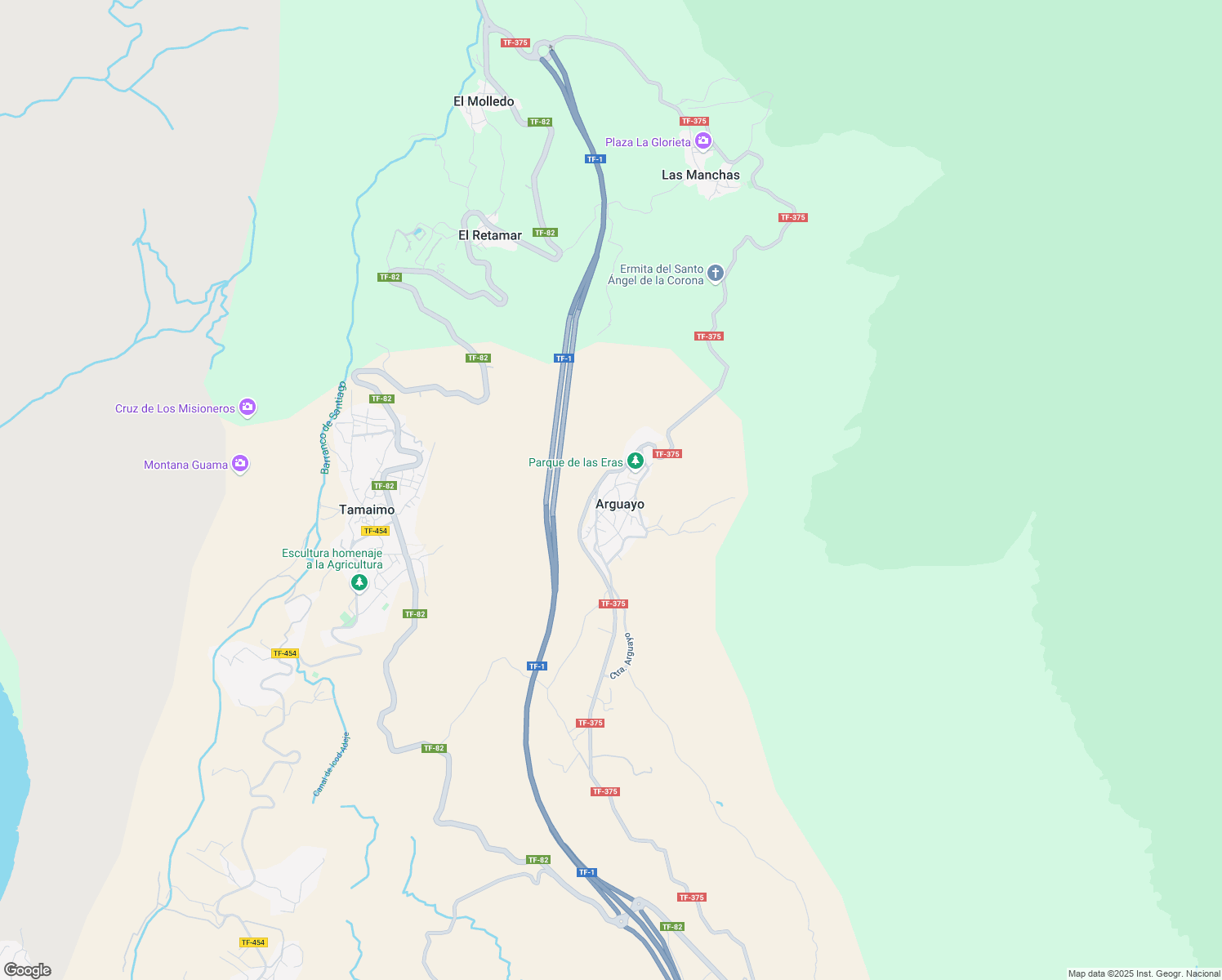 map of restaurants, bars, coffee shops, grocery stores, and more near 35 Calle Carretera General in Arguayo